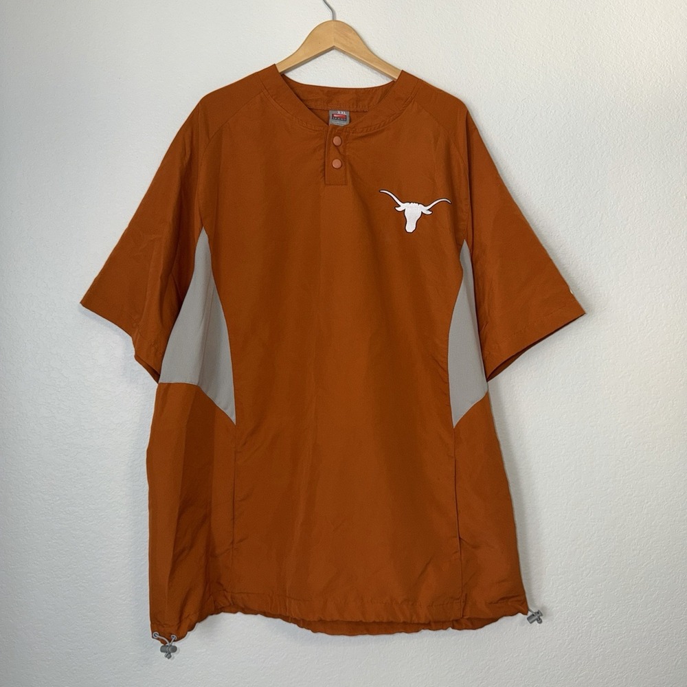 Vintage Nike Team Texas Longhorns Short Sleeve Windshirt XXL 2XL Burnt Orange